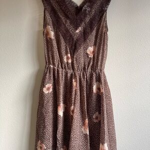 Floral Lace-Trimmed Romper